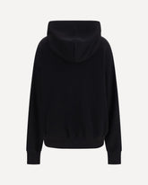 Cotton Hooded Sweatshirt with logo patch - BLACK | Base Blu
