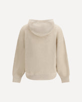 Sparkling Net cotton hooded Sweatshirt - BEIGE | Base Blu