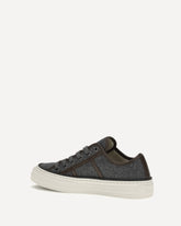 Suede Sneakers with Shiny Tab - GREY | Base Blu