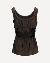 Silk taffeta Top - BROWN | Base Blu