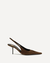 Décolleté Babylone Breteuil in suede - MARRONE | Base Blu
