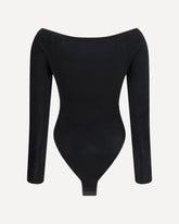 Velvet off-shoulder Bodysuit - BLACK | Base Blu