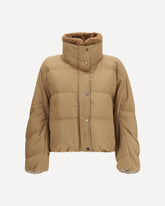 Padded Jacket with shearling collar - BEIGE | Base Blu