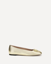 VLogo Signature laminated leather Ballerinas - GOLD | Base Blu