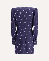 Bow patterned short Dress - BLUE | Base Blu