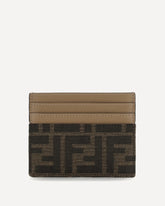 Portacarte con tessuto jacquard FF - MARRONE | Base Blu