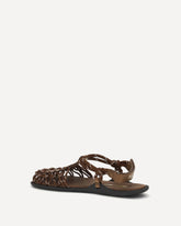 Sandali Ruches in corda e pelle - MARRONE | Base Blu