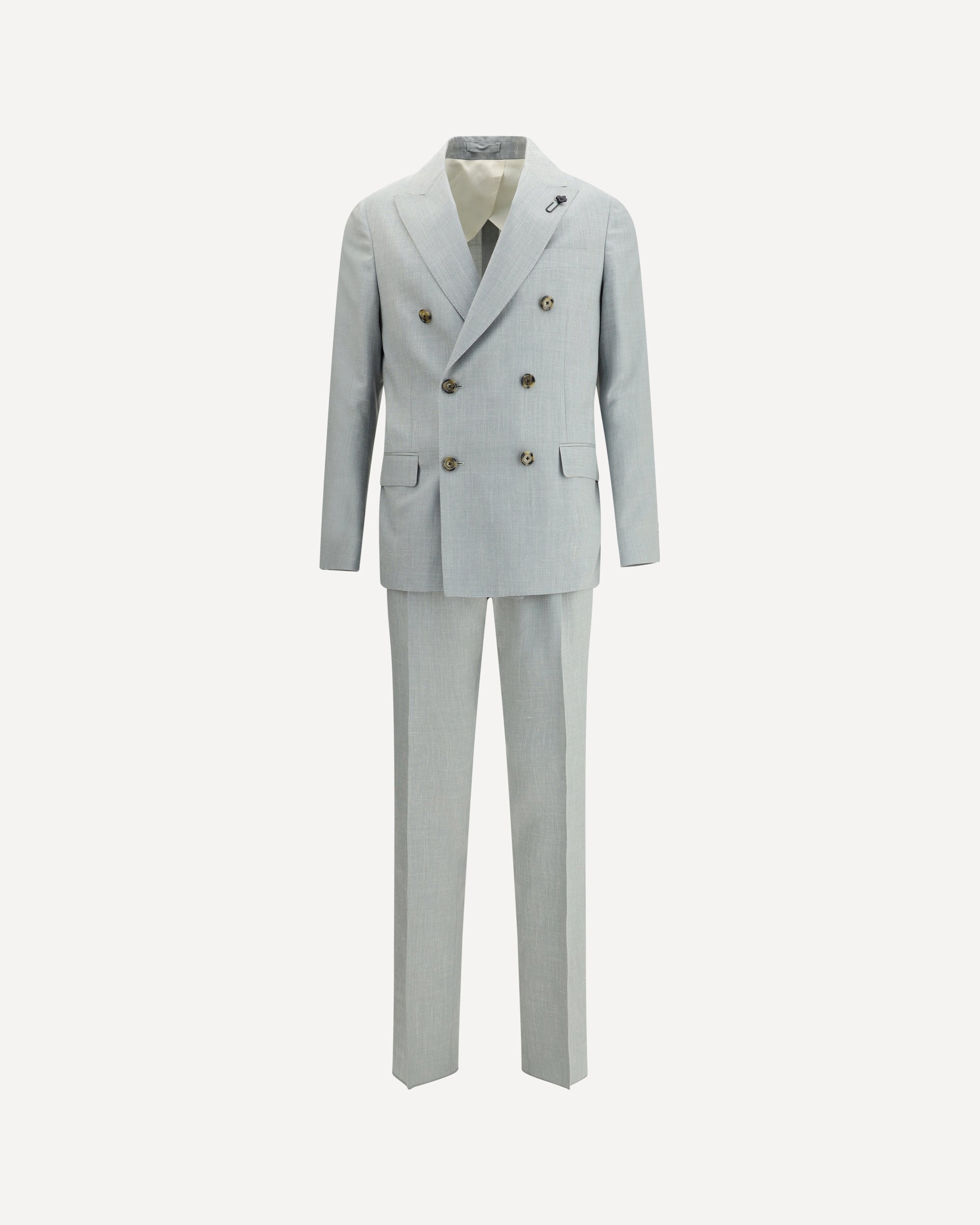 LARDINI Double-breasted Suit GREY | Base Blu