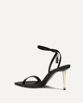Shiny leather padlock pointy naked Sandal - BLACK | Base Blu