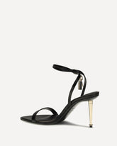 Sandali shiny leather padlock pointy naked  - NERO | Base Blu