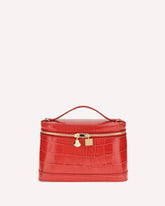Borsa a Mano Le Petit Vanity con effetto coccodrillo - ROSSO | Base Blu