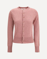 Classic cashmere crew-neck Cardigan n°300 little 2 - PINK | Base Blu