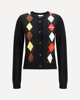 Diamond-pattern Cardigan - BLACK | Base Blu