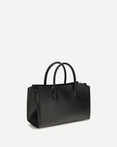 Borsa a Mano Catchall Antigona piccola in pelle fiore lucida - NERO | Base Blu
