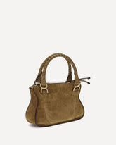 Small suede Shoulder Bag - BROWN | Base Blu