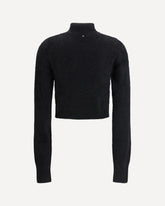 Cashmere cropped Sweater - BLACK | Base Blu