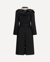 Long nylon Car Coat with hood - BLACK | Base Blu