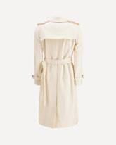 Long Kensington cashmere Trench Coat - WHITE | Base Blu