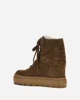 Sneakers con zeppa in suede - MARRONE | Base Blu