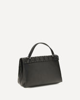 Postina Tramè leather Top Handle Bag - BLACK | Base Blu
