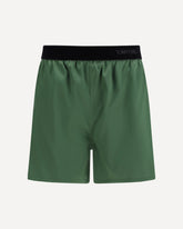 Stretch silk satin PJ Shorts - GREEN | Base Blu