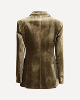 Velvet double breasted Blazer - BROWN | Base Blu