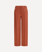 Wide-Leg Pants in linen with elastic waistband and belt loops - RED | Base Blu