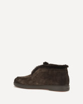 Suede shearling Ankle Boots - BROWN | Base Blu