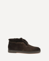 Suede shearling Ankle Boots - BROWN | Base Blu