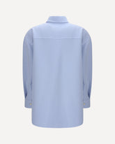 Long Shirt in double wool - LIGHT BLUE | Base Blu