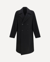 Short double-breasted wool and alpaca Coat - BLACK | Base Blu