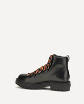 Leather lace-up Ankle Boots - BLACK | Base Blu
