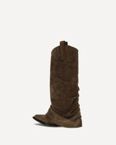 Suede Cowboy Boots - BROWN | Base Blu