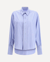 Striped Cotton Shirt - LIGHT BLUE | Base Blu