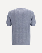 Short-sleeve knitted Top - BLUE | Base Blu