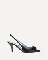 Coeur Royal Slingback leather Pumps - BLACK | Base Blu