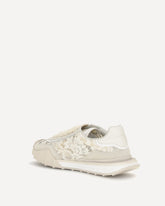 Leather and lace Sneakers - CREAM | Base Blu