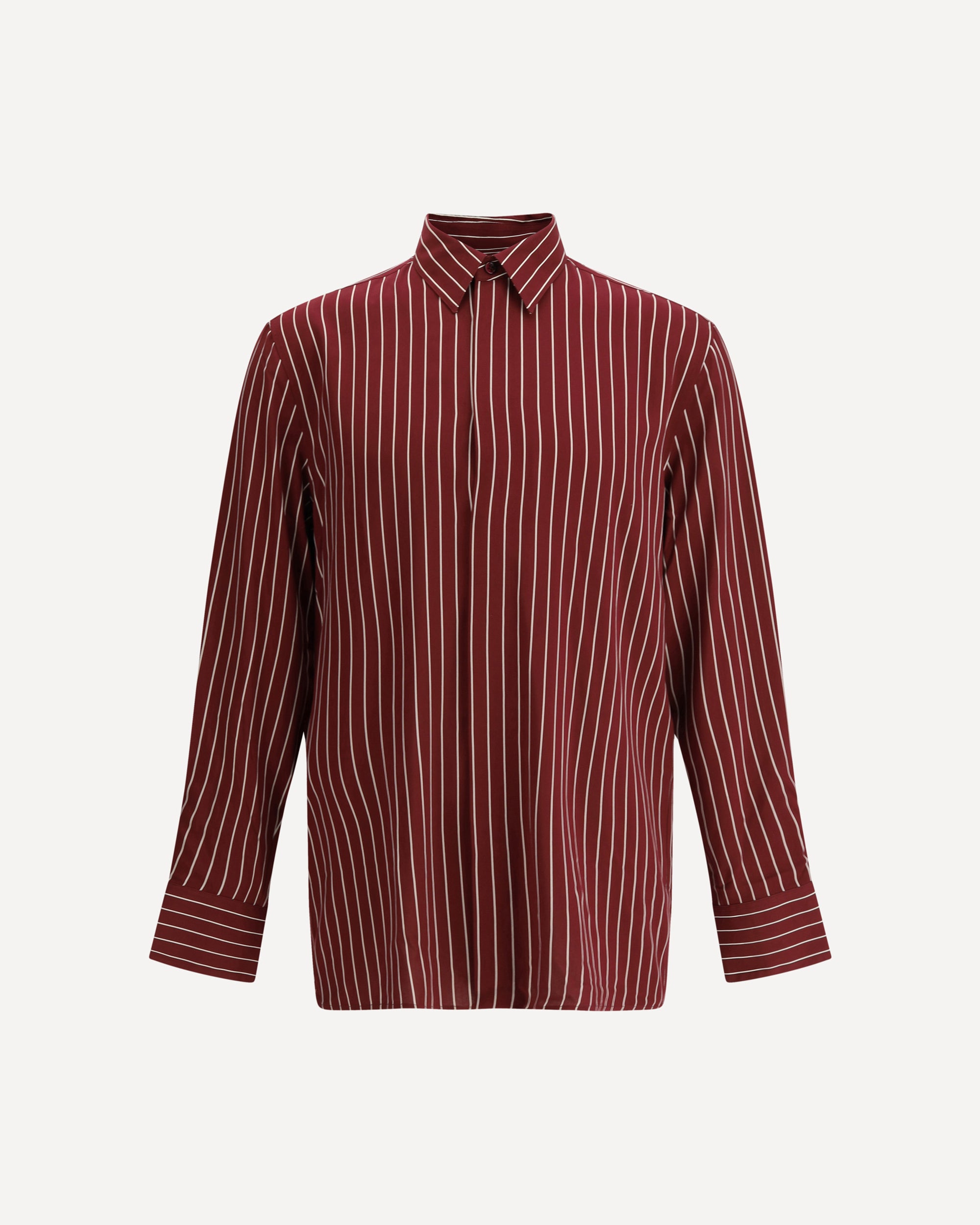 SAINT LAURENT Striped Shirt BORDEAUX | Base Blu