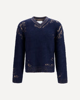 Acid V-neck Sweater - BLUE | Base Blu