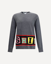 Crewneck Sweater with colorful lettering - GREY | Base Blu