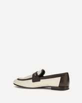 Two-tone leather and raffia Loafers - BEIGE | Base Blu
