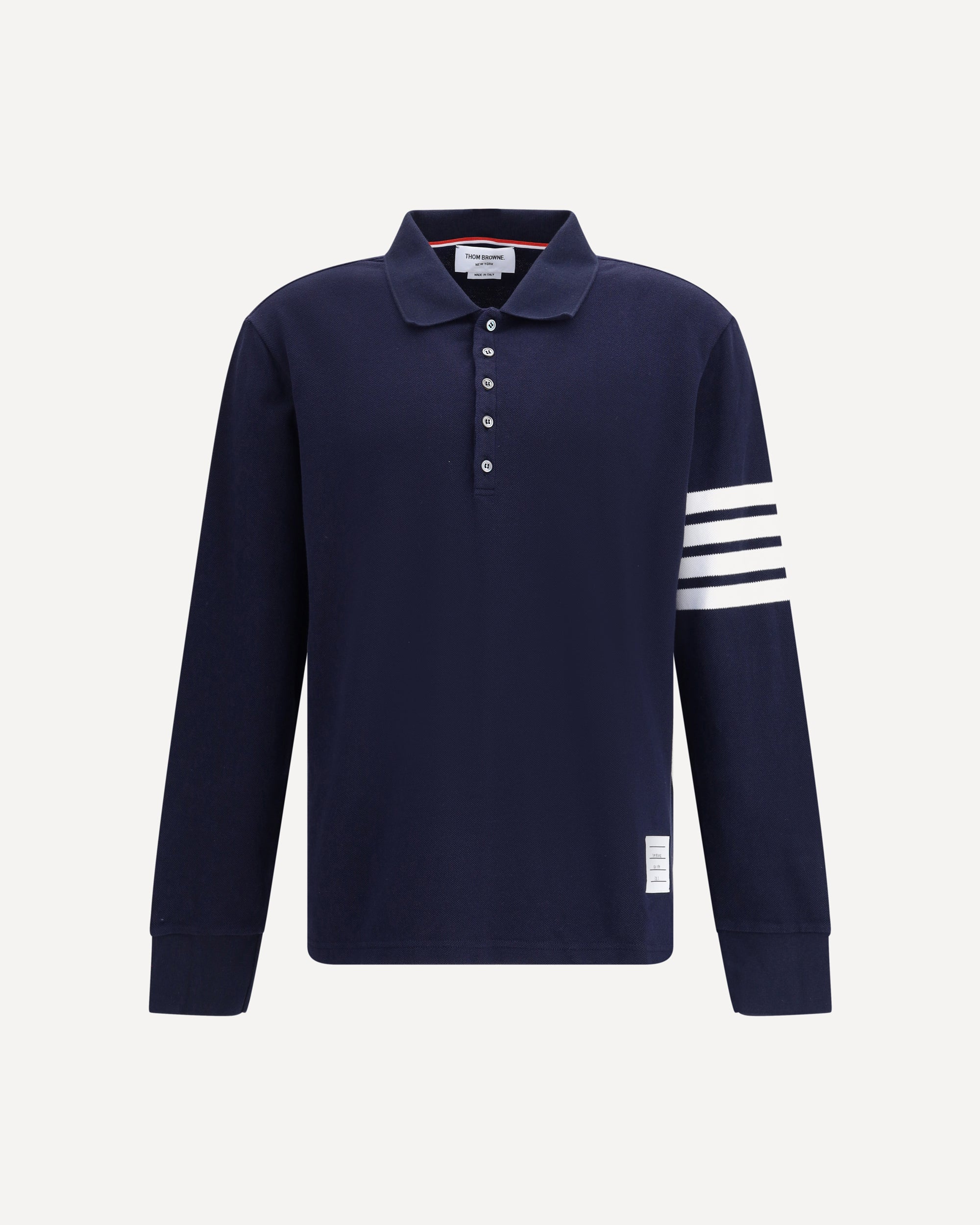 THOM BROWNE Long sleeve Polo Sweater BLUE | Base Blu