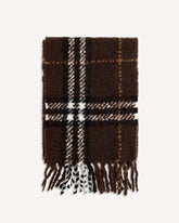 Sciarpa in misto alpaca con frange - MARRONE | Base Blu
