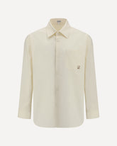 Camicia in cotone con logo Anagram ricamato - BEIGE | Base Blu