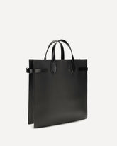 Medium Antibes grained leather Shopping Bag - BLACK | Base Blu