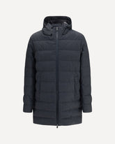 Long padded Hooded Jacket - GREY | Base Blu