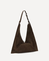 Suede Hobo Tote Bag - BROWN | Base Blu