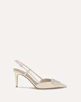 VLogo Signature slingback Pu - CREAM | Base Blu