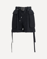 Cotton Shorts with belt - BLACK | Base Blu