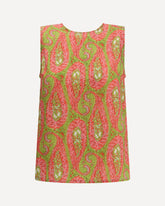 Top in twill con motivo Paisley e fogliato - MULTICOLORE | Base Blu